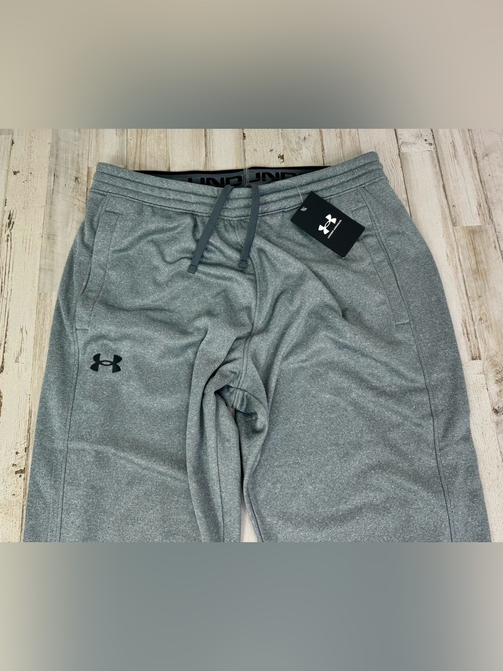 Under Armour Joggers Mens L Gray Loose Drawstring Fleece Pocket Sweatpants NWT - Picture 3 of 10